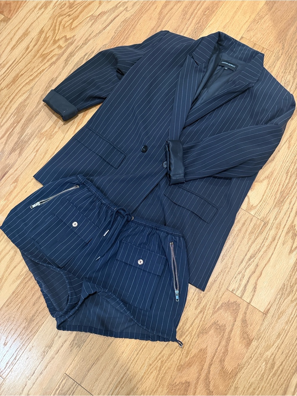 Cynthia Rowley Navy Pinstripe Blazer and shorts!